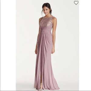 David’s Bridal Bridesmaid Dress in Rose Gold F15749M size 18 NWT